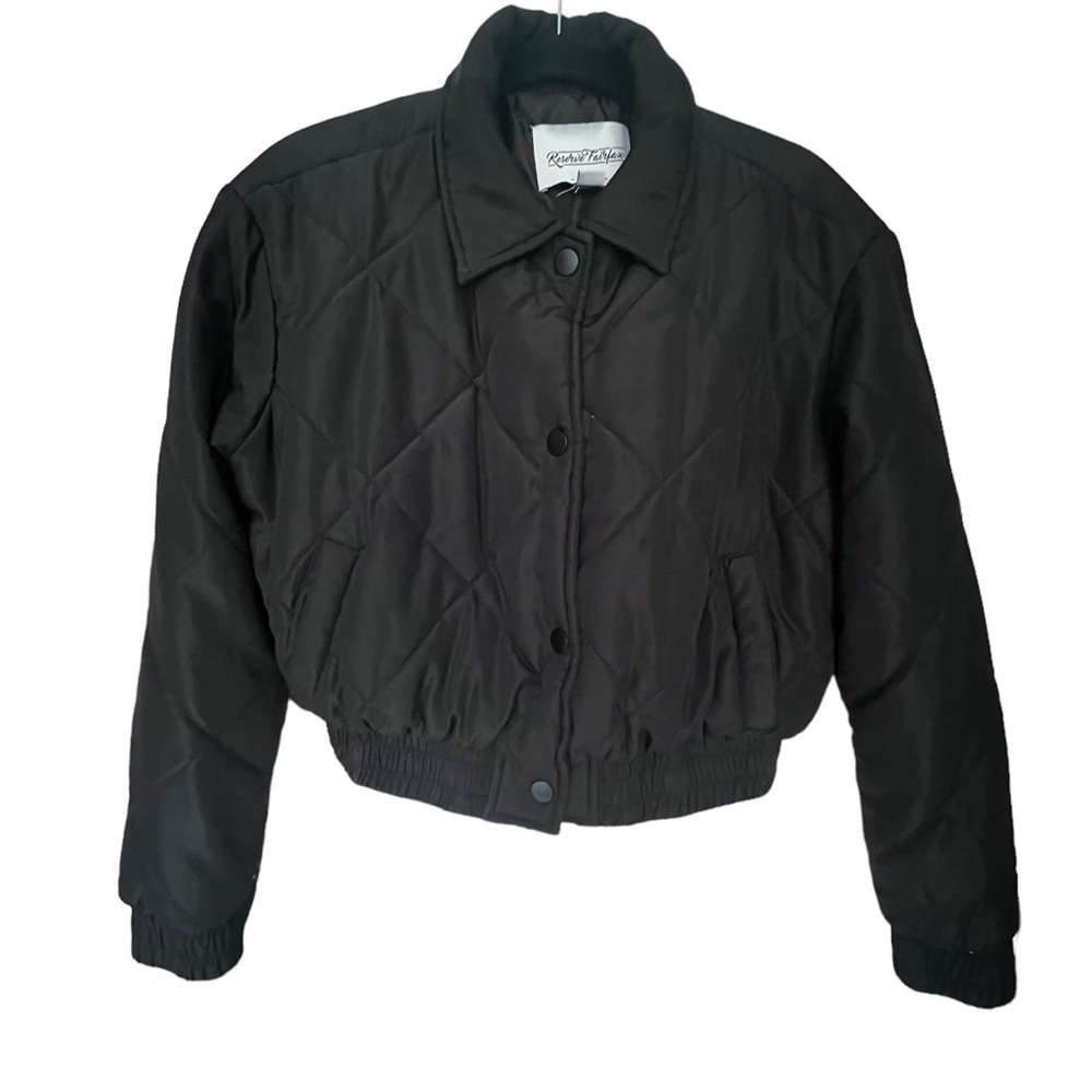 Black quilted bomber jacket